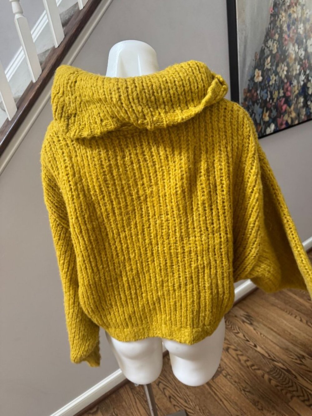 Anthropologie Pilcro Zamora Cowl Neck Sweater Alpaca Wool Yellow XS - Picture 4 of 4